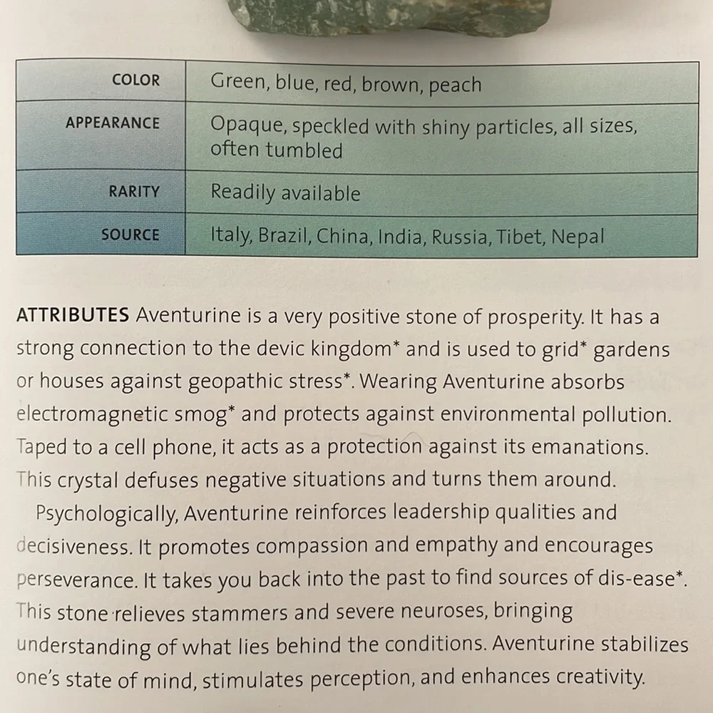 Green Aventurine Raw specimen Positive Prosperity stone rock
